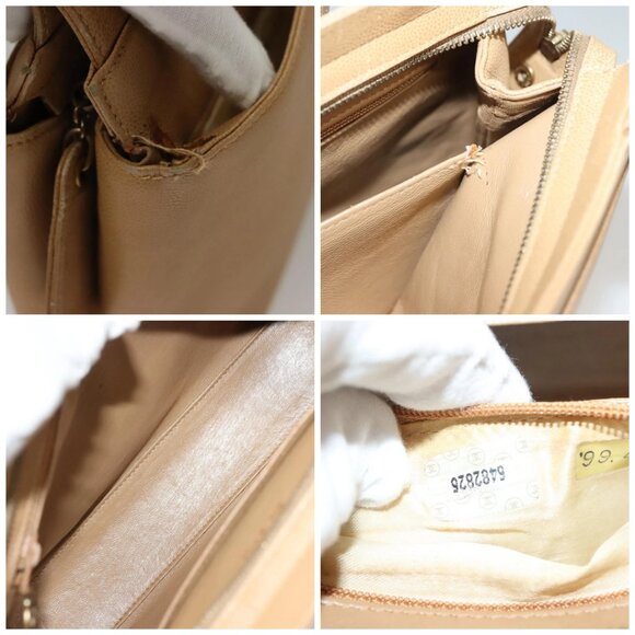 CHANEL Matelasse Shoulder Bag Grained Calf Skin Beige Gold CC Auth BA4516 - Picture 15 of 16